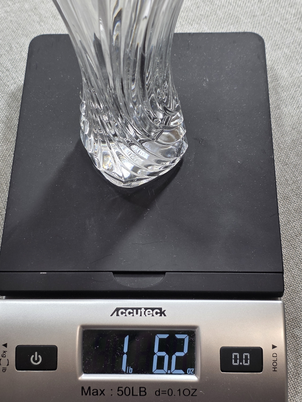 Mikasa Flores 8" Crystal Bud Vase Fan Swirl WX056/621 Japan Vintage - Picture 9 of 9